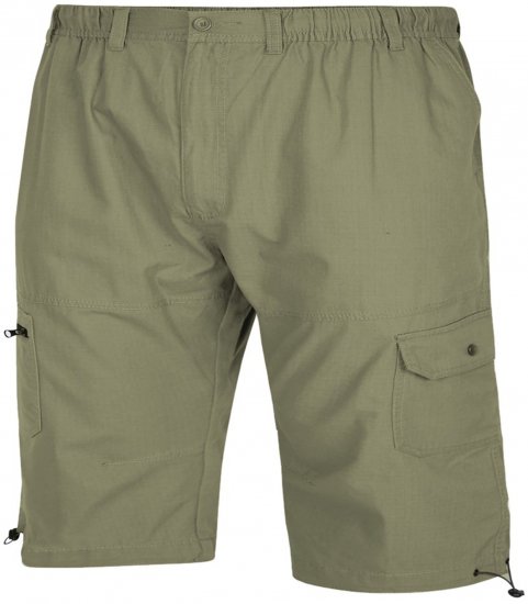 Espionage TR055 3/4 Cropped with Mult Pocket Trousers Light Khaki - Kratke hlače - Moške Kratke Hlače za Močnejše Postave