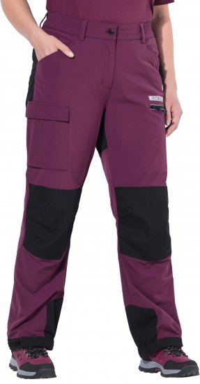 Ulla Popken HYPRAR Multifunctional Durable Inset Trekking Pants Dark Cherry Dark Cherry - Kavbojke & Hlače v Velikih Številkah – Plus Size - 