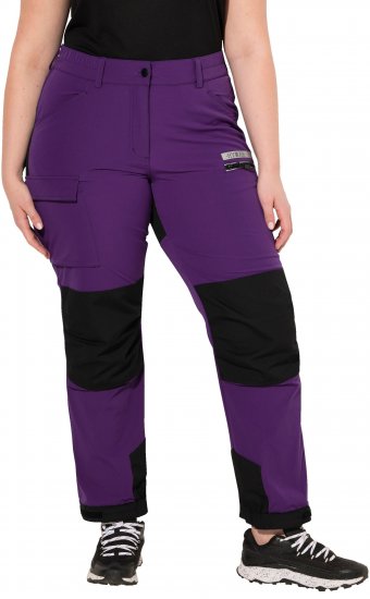 Ulla Popken HYPRAR Multifunctional Durable Inset Trekking Pants Plum - Kavbojke & Hlače v Velikih Številkah – Plus Size - 