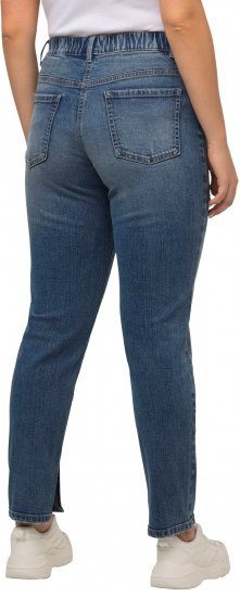 Ulla Popken Distressed Stretch Fit Boyfriend Jeans Blue Denim - Kavbojke & Hlače v Velikih Številkah – Plus Size - 