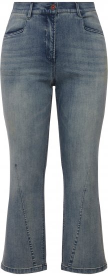 Ulla Popken Splatter Painted Jeans Washed Blue Denim - Kavbojke & Hlače v Velikih Številkah – Plus Size - 