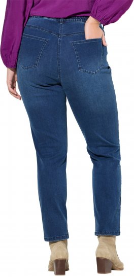 Ulla Popken Splatter Painted Jeans Blue - Kavbojke & Hlače v Velikih Številkah – Plus Size - 