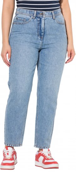 Ulla Popken Lyocell Blend Stretch Fit Jeans Mid Blue Denim - Kavbojke & Hlače v Velikih Številkah – Plus Size - 