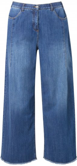 Ulla Popken Extra Wide Leg Stretch Fit Jeans Denim Blue - Kavbojke & Hlače v Velikih Številkah – Plus Size - 