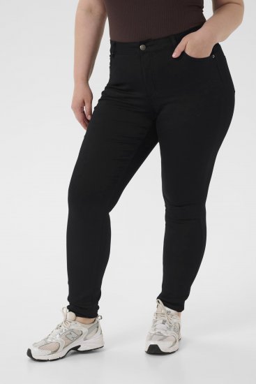 Kaffe Curve Lena Slim Jeans Black Deep - Kavbojke - 
