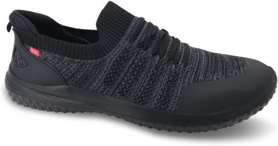 D555 Aylesbury Hands Free Knitted Shoes Faux Laces Black - Superge - 