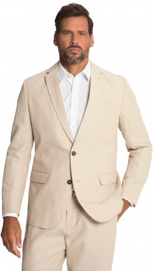 JP1880 Kos Linen Blend Jacket Sand - Obleke - Velike številke oblek za moške