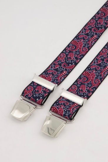 JP1880 Suspenders with Adjustable Length Burgundy Red - Modni dodatki - 