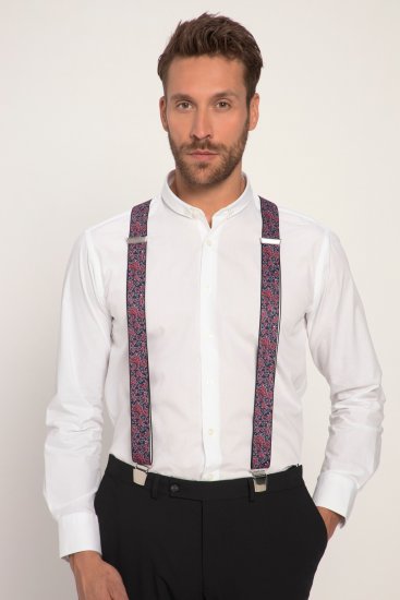 JP1880 Suspenders with Adjustable Length Burgundy Red - Modni dodatki - 