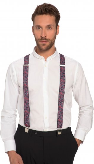 JP1880 Suspenders with Adjustable Length Burgundy Red - Modni dodatki - 