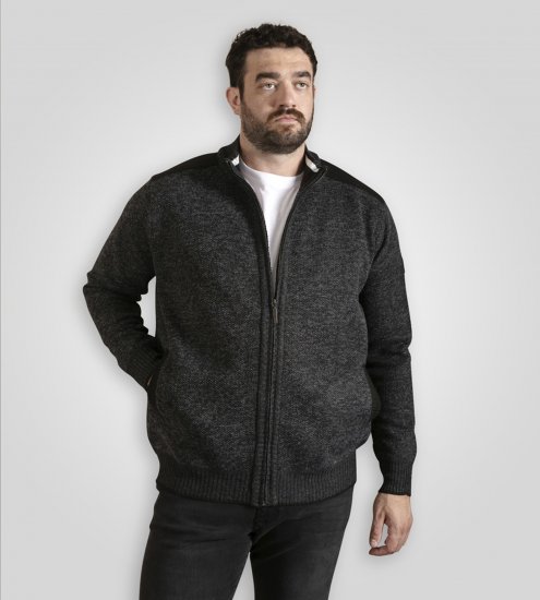 D555 Dereham 2 Knitted Sweater with Zipper Charcoal TALL - TALL puloverji - 