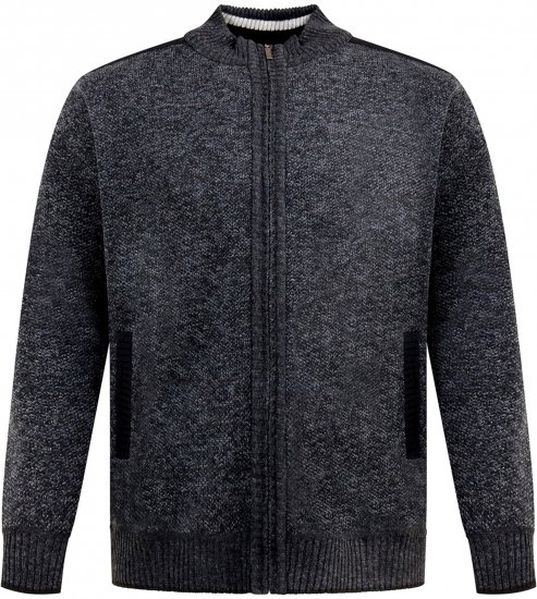 D555 Dereham 2 Knitted Sweater with Zipper Charcoal TALL - TALL puloverji - 