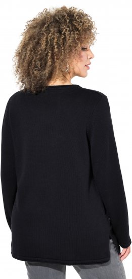 Ulla Popken Sequined Star Rolled Edge Sweater Black - Puloverji & jopice - 