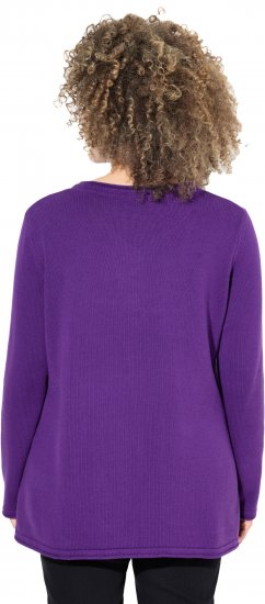 Ulla Popken Sequined Star Rolled Edge Sweater Dark Purple - Puloverji & jopice - 