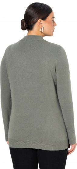 Ulla Popken Long Sleeves Mock Turtleneck Sweater Grey - Puloverji & jopice - 