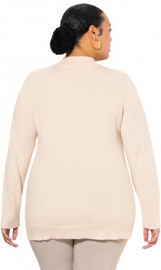 Ulla Popken Long Sleeves Mock Turtleneck Sweater Nature Melange - Puloverji & jopice - 