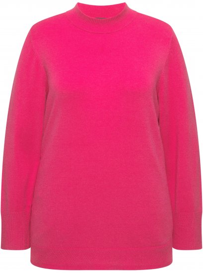 Ulla Popken Long Sleeves Mock Turtleneck Sweater Red Pink - Puloverji & jopice - 