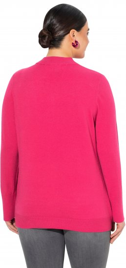 Ulla Popken Long Sleeves Mock Turtleneck Sweater Red Pink - Puloverji & jopice - 
