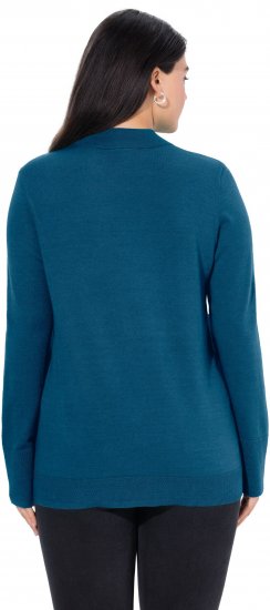 Ulla Popken Long Sleeves Mock Turtleneck Sweater Emerald Green - Puloverji & jopice - 