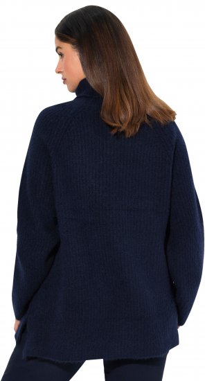 Ulla Popken Ribbed Knit Turtleneck Sweater Navy - Puloverji & jopice - 