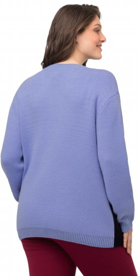 Ulla Popken Long Sleeve Knit Mountain Range Sweater Bright Purple - Puloverji & jopice - 