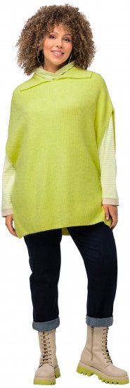 Ulla Popken Oversized Knit Sweater Vest Lime Green - Puloverji & jopice - 