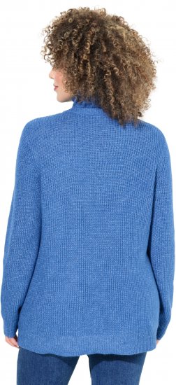 Ulla Popken Cable Knit Long Sleeve Turtleneck Sweater Teal Blue - Puloverji & jopice - 