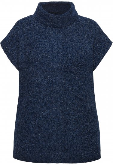 Ulla Popken Cap Sleeve Turtleneck Sweater Blue - Puloverji & jopice - 