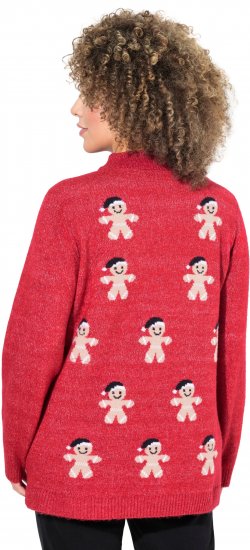 Ulla Popken Gingerbread Men Sweater Salsa Red - Puloverji & jopice - 