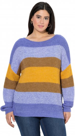 Ulla Popken Colorful Chunky Striped Sweater Lavender - Puloverji & jopice - 