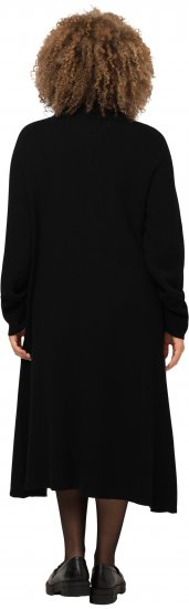 Ulla Popken Long Turtleneck Duster Sweater Black - Puloverji & jopice - 