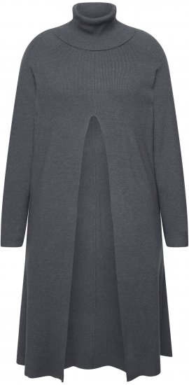 Ulla Popken Long Turtleneck Duster Sweater Graphite Grey - Puloverji & jopice - 
