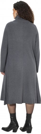 Ulla Popken Long Turtleneck Duster Sweater Graphite Grey - Puloverji & jopice - 