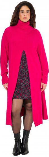 Ulla Popken Long Turtleneck Duster Sweater Red Pink - Puloverji & jopice - 