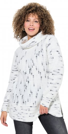 Ulla Popken Space Yarn Oversized Turtleneck Sweater Snow White - Ulla Popken - 