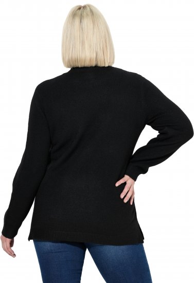 Ulla Popken Whimsical Holiday Sweater Black - Puloverji & jopice - 