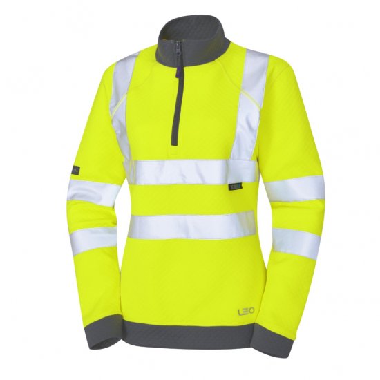 Leo Elberry EcoViz Women's 1/4 Zip Sweatshirt Yellow - Delovne Obleke - 