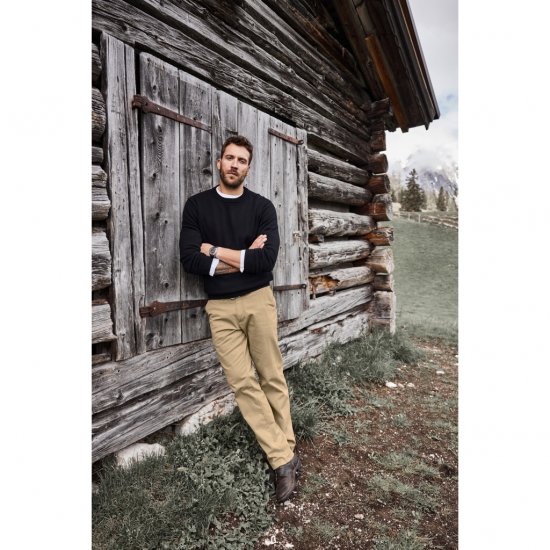 JP1880 Pullover Sweater Black TALL - MOŠKA OBLAČILA MT-6XLT - DALJŠI kroji