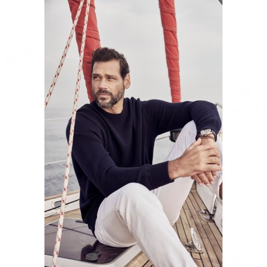 JP1880 Pullover Sweater Dark Navy TALL - MOŠKA OBLAČILA MT-6XLT - DALJŠI kroji