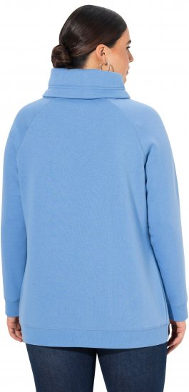 Ulla Popken Drawstring Collar Long Sleeve Sweatshirt Light Cornflower - Puloverji & jopice - 