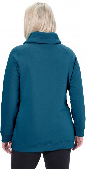 Ulla Popken Drawstring Collar Long Sleeve Sweatshirt Cerulean - Puloverji & jopice - 