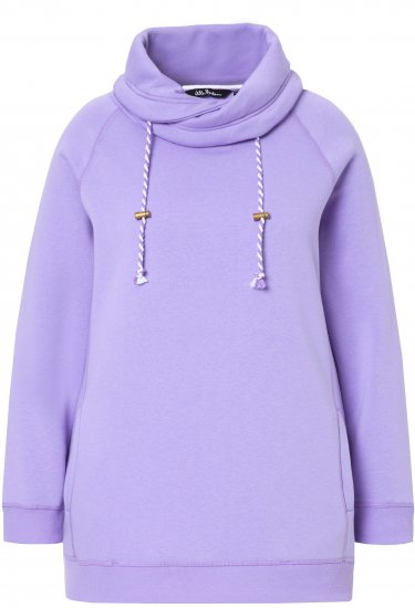 Ulla Popken Drawstring Collar Long Sleeve Sweatshirt Pale Lilac - Puloverji & jopice - 