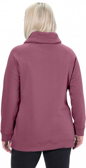 Ulla Popken Drawstring Collar Long Sleeve Sweatshirt Dark Rose - Puloverji & jopice - 