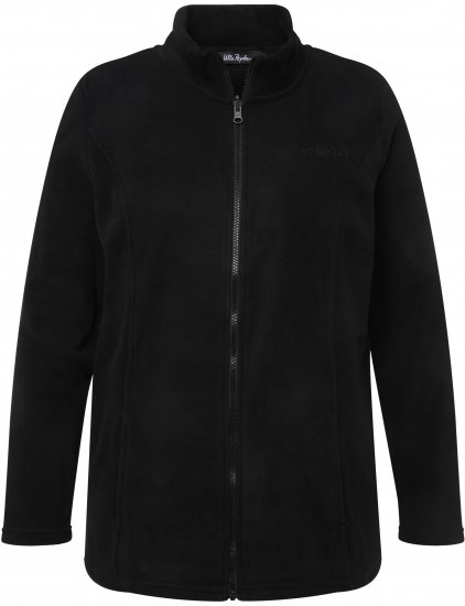 Ulla Popken Modular Fleece Zip Front Jacket Black - Puloverji & jopice - 