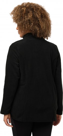 Ulla Popken Modular Fleece Zip Front Jacket Black - Puloverji & jopice - 