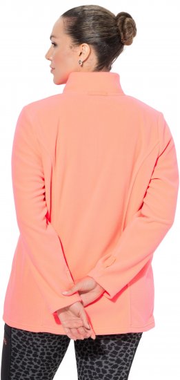 Ulla Popken Modular Fleece Zip Front Jacket Neon Pink - Puloverji & jopice - 