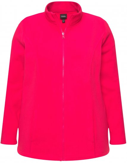Ulla Popken Modular Fleece Zip Front Jacket Magenta - Puloverji & jopice - 