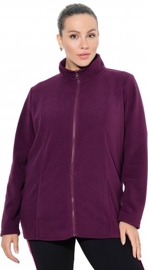 Ulla Popken Modular Fleece Zip Front Jacket Dark Cherry - Puloverji & jopice - 