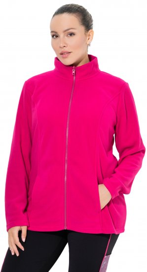 Ulla Popken Modular Fleece Zip Front Jacket Light Heather - Puloverji & jopice - 