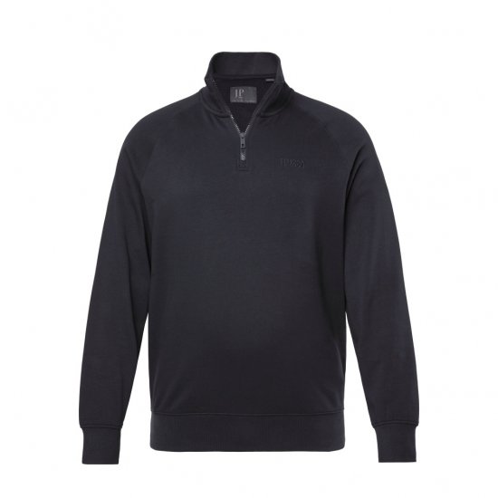 JP1880 Sweatshirt Half-Zip Stomach Fit Black - Puloverji & jopice - Moški Puloverji & Jopice za Močnejše Postave